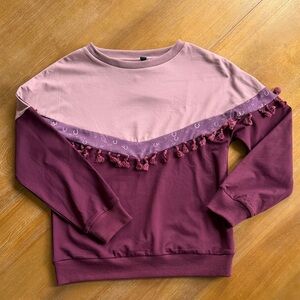 Kids Purple Sweatshirt with Tassels